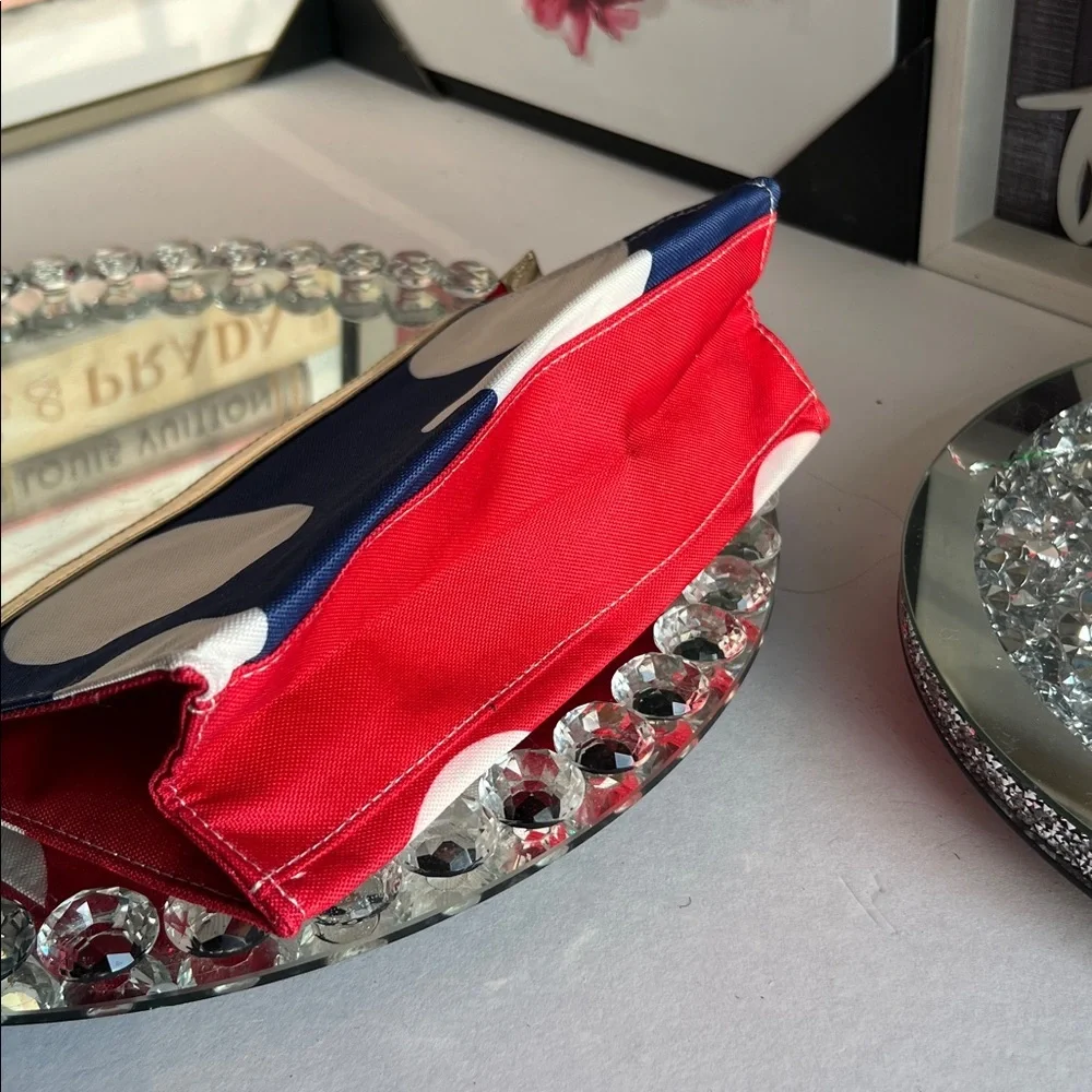 Elizabeth Arden Red and White Dotted clutch  or Cosmetic Case